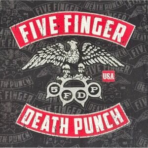 Five Finger Death Punch All Over Print Black USA Graphic Rock Band Tee Size M
